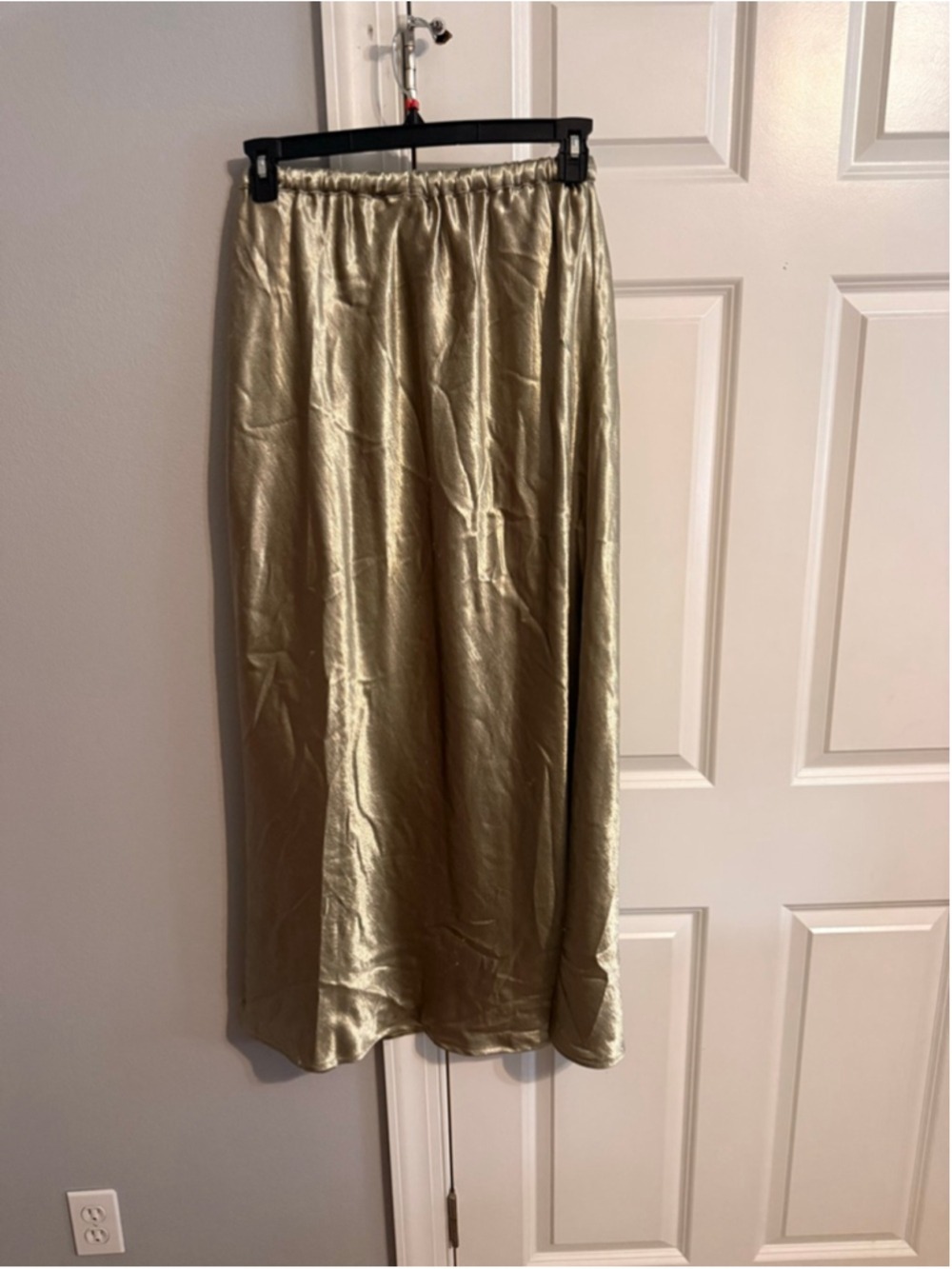 Women's Topshop Green Satin Maxi Skirt Size 4 - Picture 4 of 7